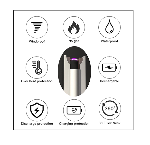 ARC Lighter – USB Rechargeable. Igniter with LED Flashlight & Flexible Neck
