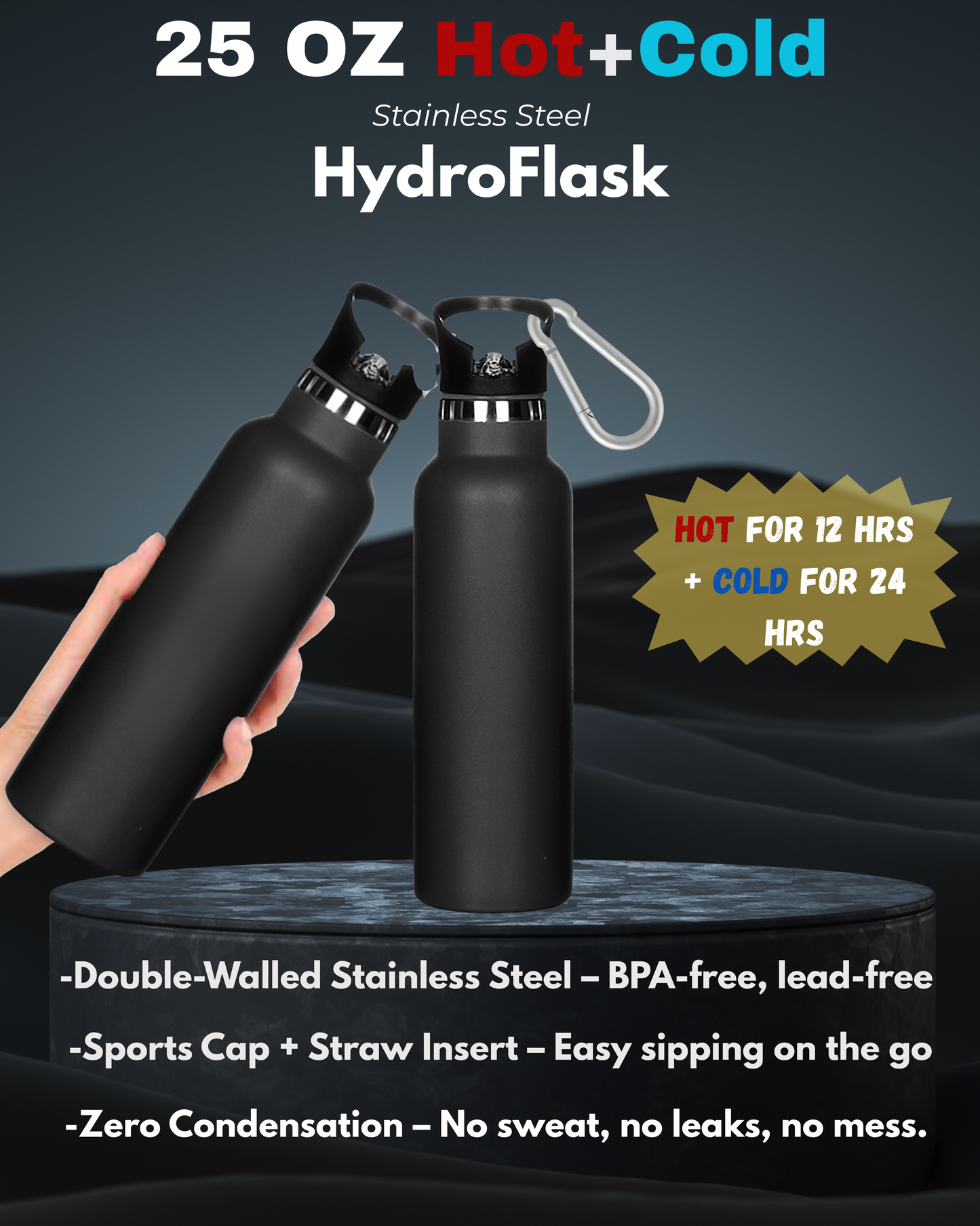 25 oz Stainless Steel Hot & Cold Hydro Flask