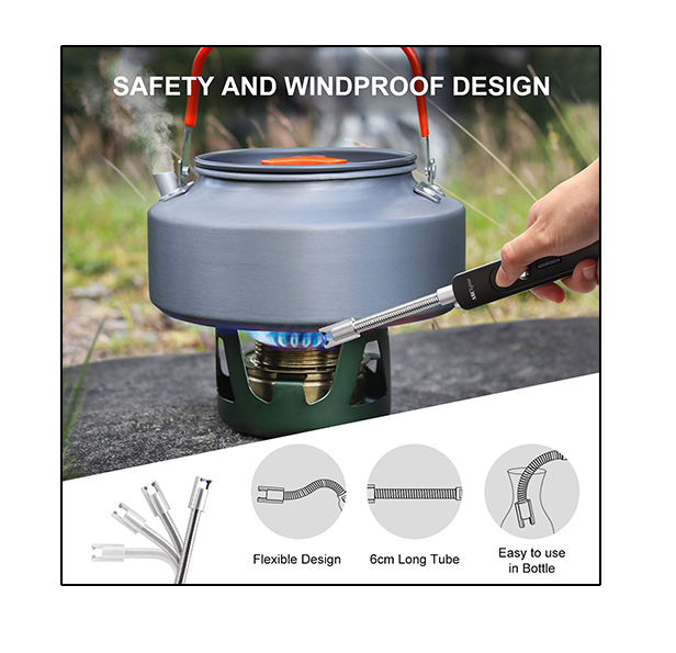 ARC Lighter – USB Rechargeable.  Igniter with LED Flashlight & Flexible Neck