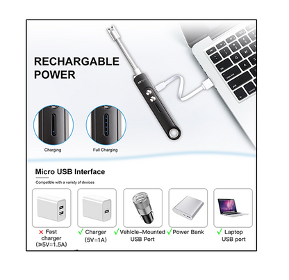 ARC Lighter – USB Rechargeable.  Igniter with LED Flashlight & Flexible Neck