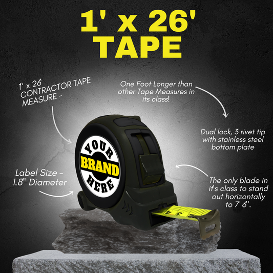 Heavy Duty Contractor-Grade Tape Measure (1" x 26')