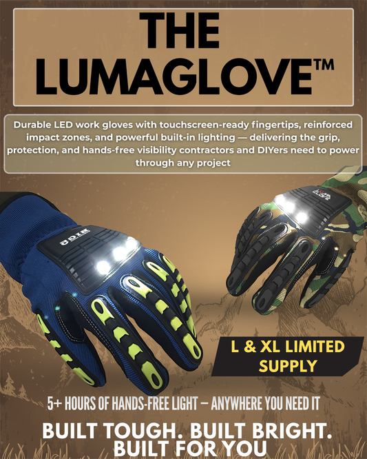 LUMAGLOVE™  – Hands-Free Light When You Need It Most