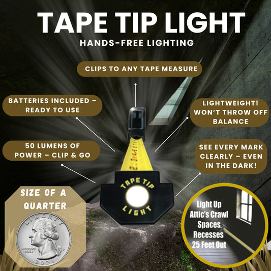 Tape Tip Light - LED light clip for tape measure