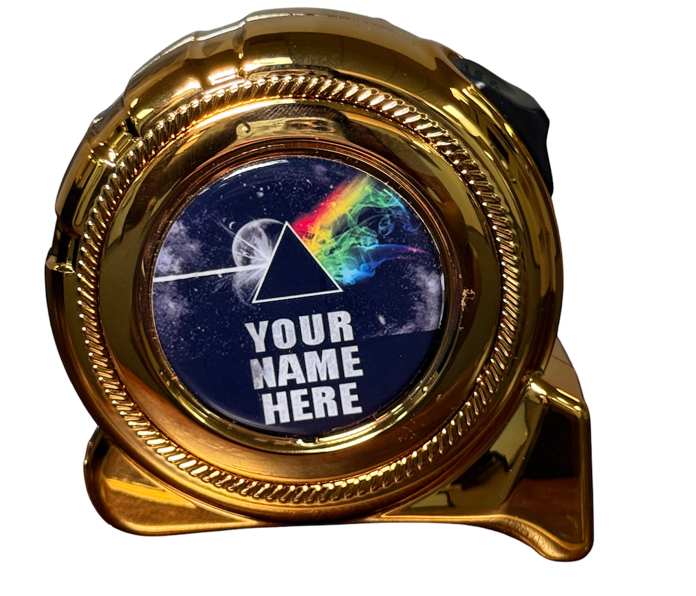 Gold Tape Measure 1" x 25' - with Personalized Label, Gift Box